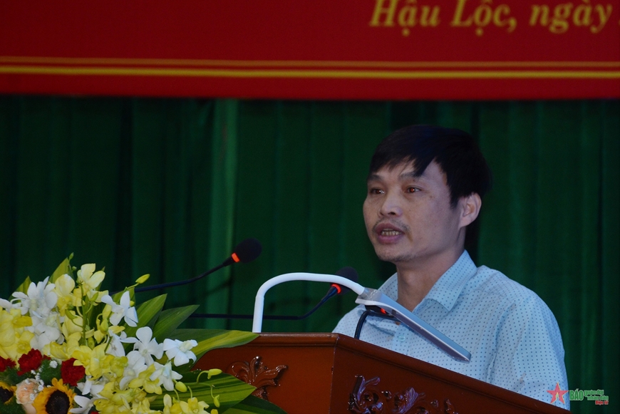 Đại tướng Lương Cường tiếp xúc cử tri tại huyện Hậu Lộc, tỉnh Thanh Hóa