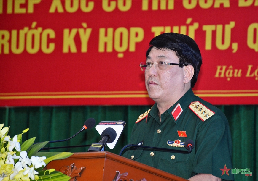 Đại tướng Lương Cường tiếp xúc cử tri tại huyện Hậu Lộc, tỉnh Thanh Hóa