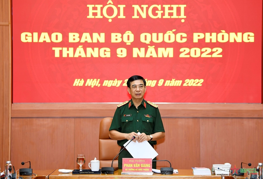 Đại tướng Phan Văn Giang chủ trì Hội nghị giao ban Bộ Quốc phòng tháng 9-2022