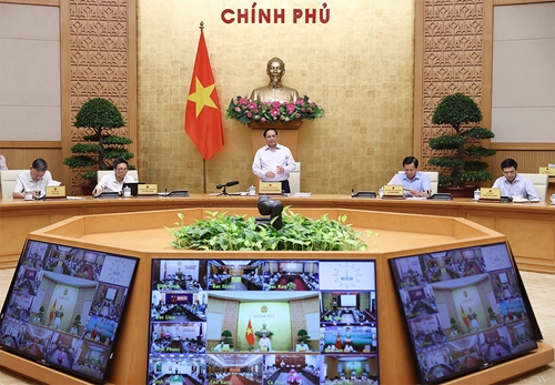 Thủ tướng Chính phủ Phạm Minh Chính chủ trì Hội nghị trực tuyến Chính phủ