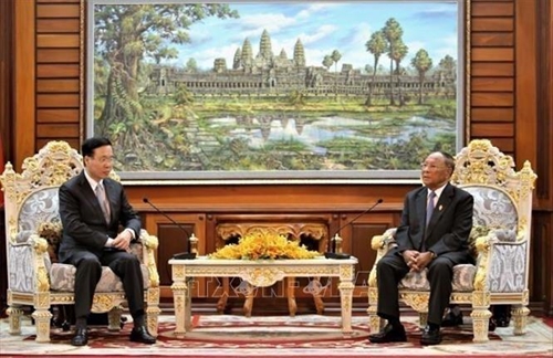 Thường trực Ban Bí thư Võ Văn Thưởng hội kiến các nhà lãnh đạo Campuchia