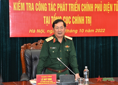 Bộ Quốc phòng kiểm tra công tác phát triển Chính phủ điện tử tại Tổng cục Chính trị Quân đội nhân dân Việt Nam
