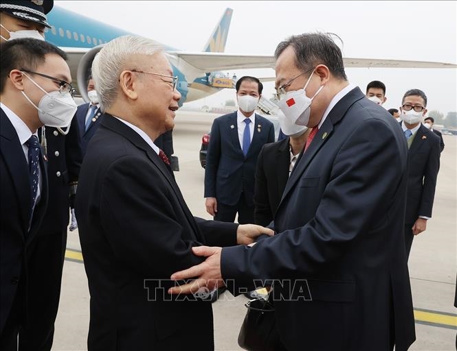 Tổng Bí thư Nguyễn Phú Trọng đến Bắc Kinh, bắt đầu chuyến thăm chính thức Trung Quốc