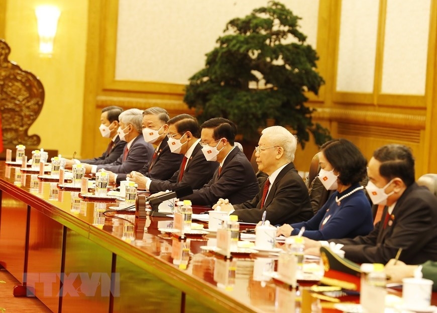 Tổng Bí thư Nguyễn Phú Trọng hội đàm với Tổng Bí thư, Chủ tịch nước Cộng hòa Nhân dân Trung Hoa Tập Cận Bình