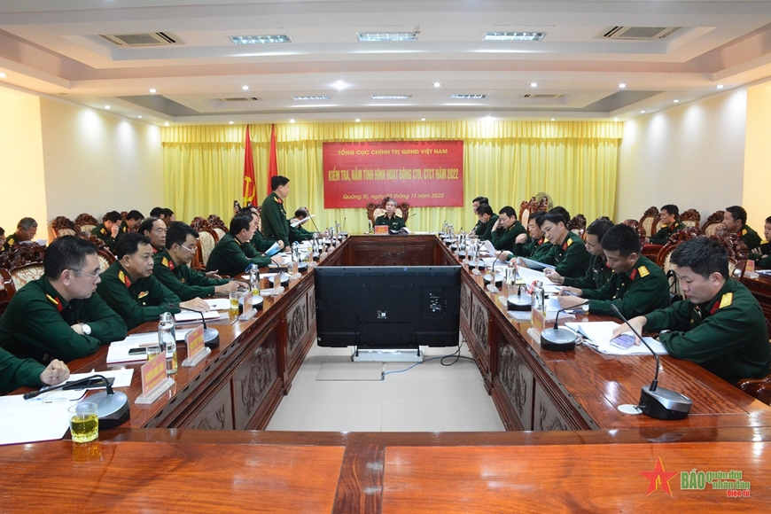 Kiểm tra kết quả hoạt động công tác Đảng, công tác chính trị năm 2022 tại Bộ Chỉ huy Quân sự tỉnh Quảng Trị