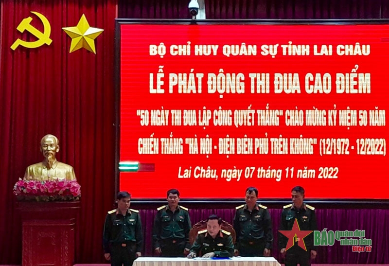 Bộ CHQS tỉnh Lai Châu phát động đợt thi đua kỷ niệm 50 năm Chiến thắng “Hà Nội - Điện Biên Phủ trên không”​