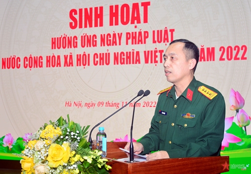 Cơ quan Tổng cục Chính trị hưởng ứng Ngày Pháp luật Việt Nam năm 2022
