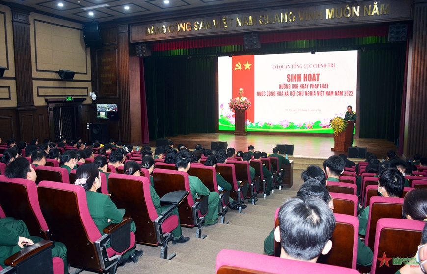 Cơ quan Tổng cục Chính trị hưởng ứng Ngày Pháp luật Việt Nam năm 2022