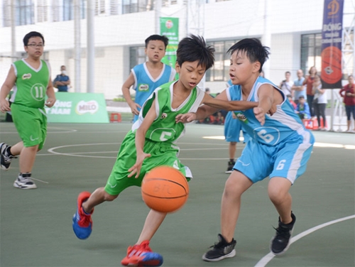 Sôi nổi phong trào bóng rổ học sinh tiểu học Hà Nội