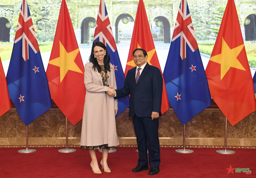 Lễ đón Thủ tướng New Zealand thăm chính thức Việt Nam