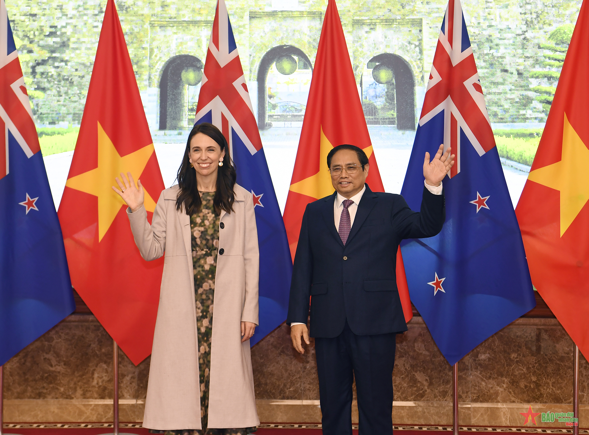 Lễ đón Thủ tướng New Zealand thăm chính thức Việt Nam