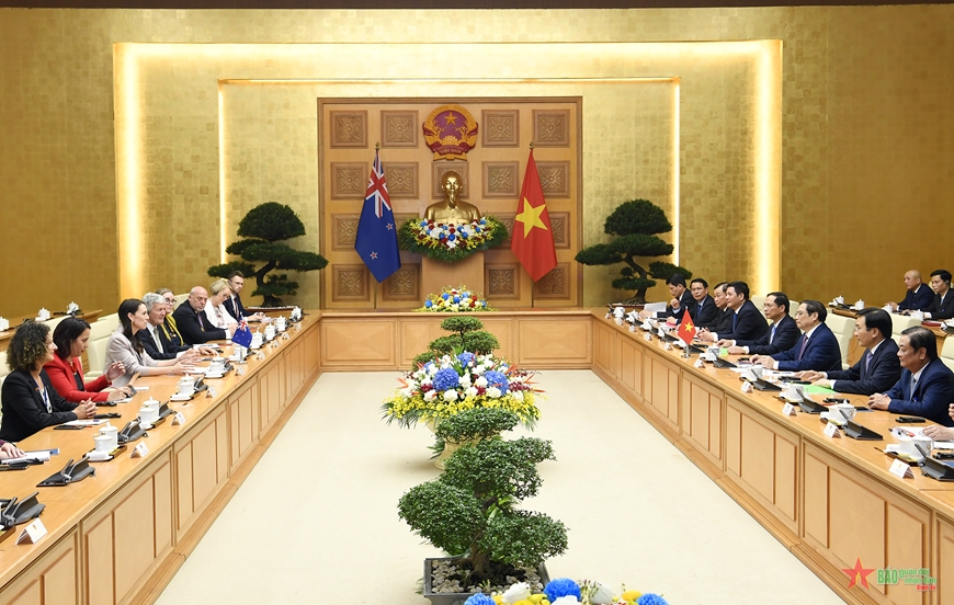 Lễ đón Thủ tướng New Zealand thăm chính thức Việt Nam