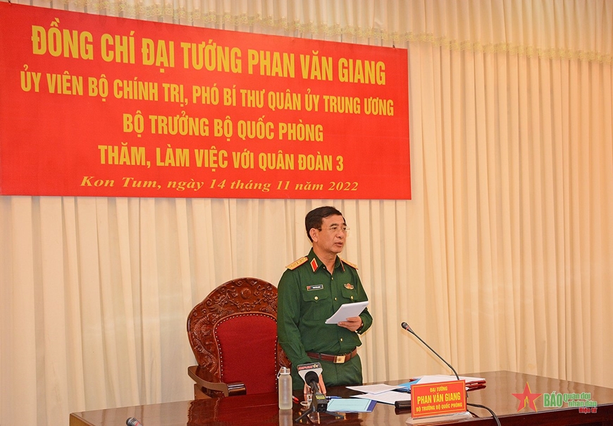Đại tướng Phan Văn Giang thăm, làm việc với Quân đoàn 3