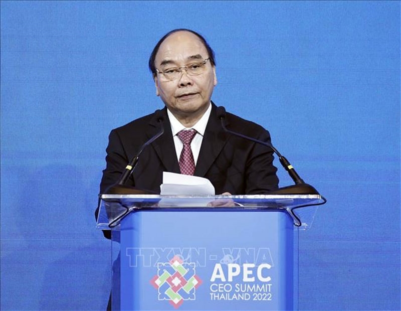 Chủ tịch nước Nguyễn Xuân Phúc phát biểu tại Hội nghị Thượng đỉnh doanh nghiệp APEC 2022