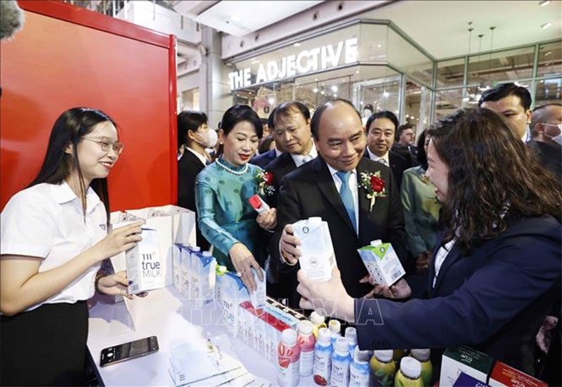 Chủ tịch nước Nguyễn Xu&acirc;n Ph&uacute;c gặp gỡ doanh nghiệp ti&ecirc;u biểu Việt Nam - Th&aacute;i Lan