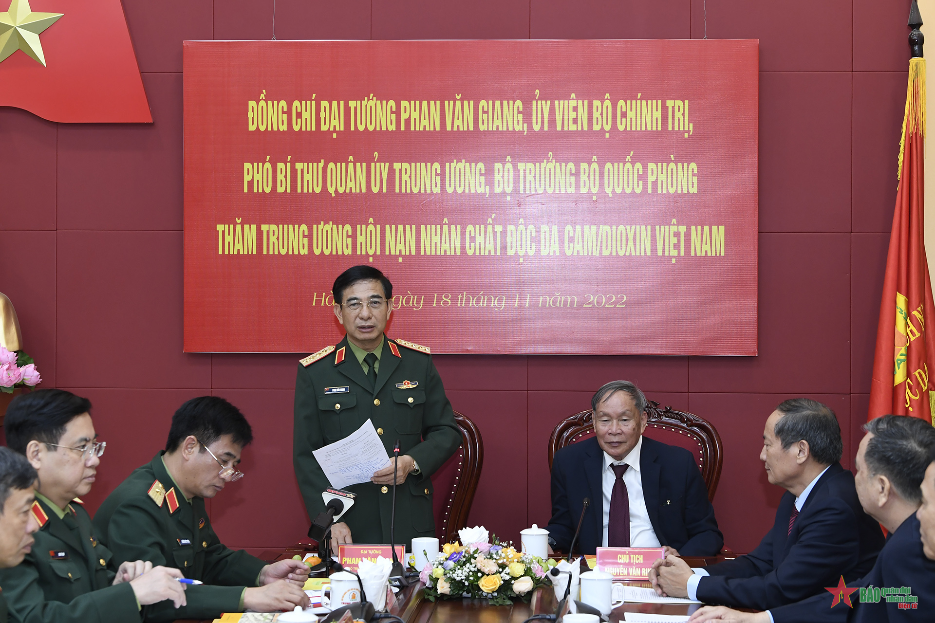 Đại tướng Phan Văn Giang thăm Trung ương Hội Nạn nhân chất độc da cam/dioxin Việt Nam