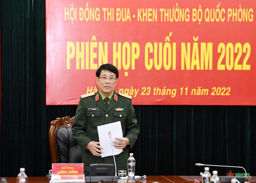 Đại tướng Lương Cường chủ trì phiên họp cuối năm 2022 của Hội đồng Thi đua-Khen thưởng Bộ Quốc phòng