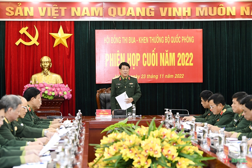 Đại tướng Lương Cường chủ trì phiên họp cuối năm 2022 của Hội đồng Thi đua-Khen thưởng Bộ Quốc phòng