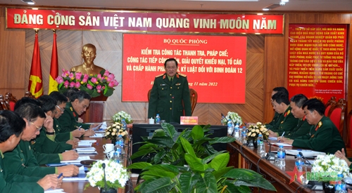 Thượng tướng Võ Minh Lương kiểm tra công tác thanh tra, pháp chế; công tác tiếp công dân tại Binh đoàn 12