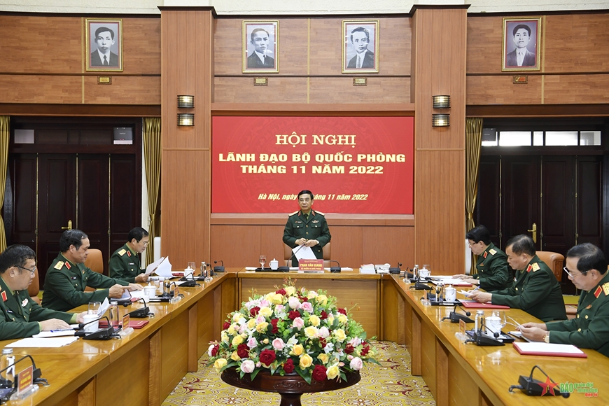 Đại tướng Phan Văn Giang chủ trì Hội nghị lãnh đạo Bộ Quốc phòng tháng 11