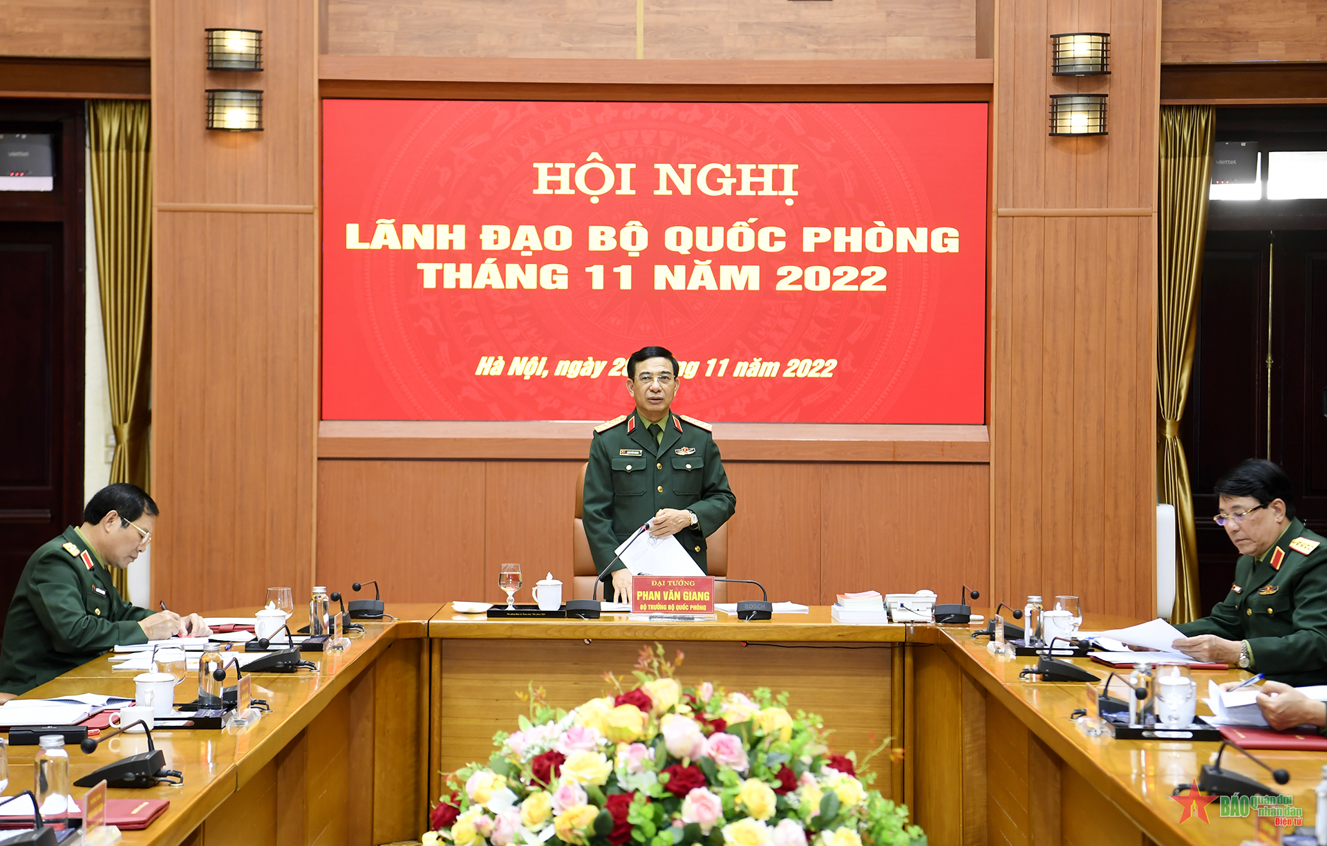 Đại tướng Phan Văn Giang chủ trì Hội nghị lãnh đạo Bộ Quốc phòng tháng 11