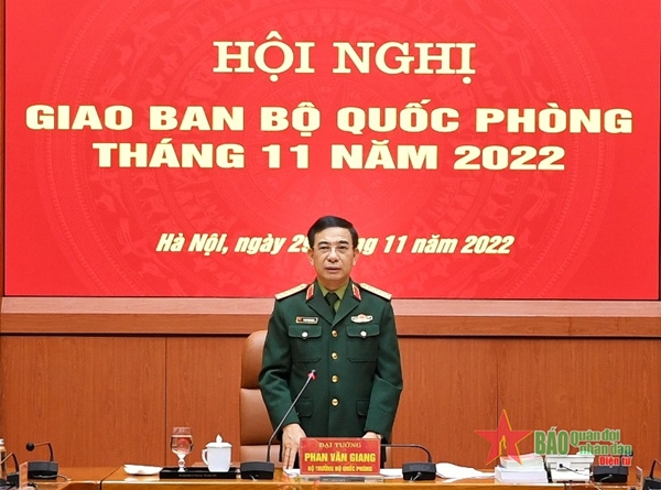Đại tướng Phan Văn Giang chủ trì Hội nghị giao ban Bộ Quốc phòng tháng 11-2022