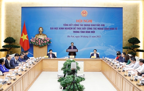 Thủ tướng Chính phủ Phạm Minh Chính chủ trì Hội nghị Tổng kết công tác ngoại giao vắc xin

