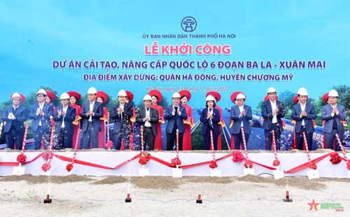 Hà Nội khởi công Dự án cải tạo, nâng cấp Quốc lộ 6 đoạn Ba La - Xuân Mai


