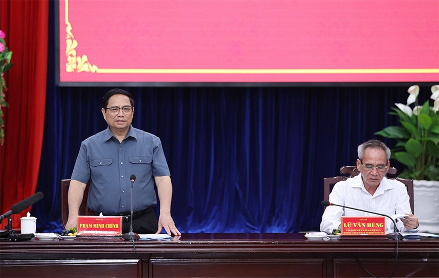 Thủ tướng Chính phủ Phạm Minh Chính làm việc với lãnh đạo chủ chốt tỉnh Bạc Liêu