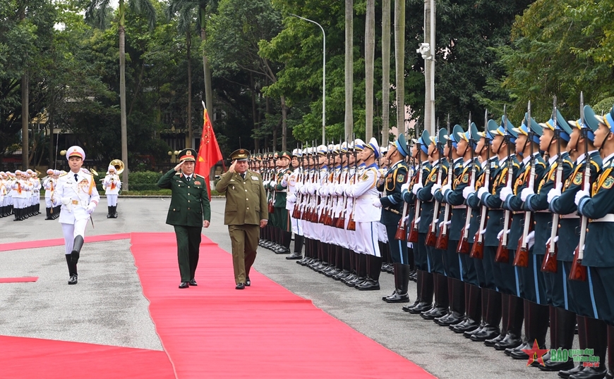 Đại tướng Lương Cường chủ trì lễ đón Chủ nhiệm Chính trị các Lực lượng vũ trang cách mạng Cuba