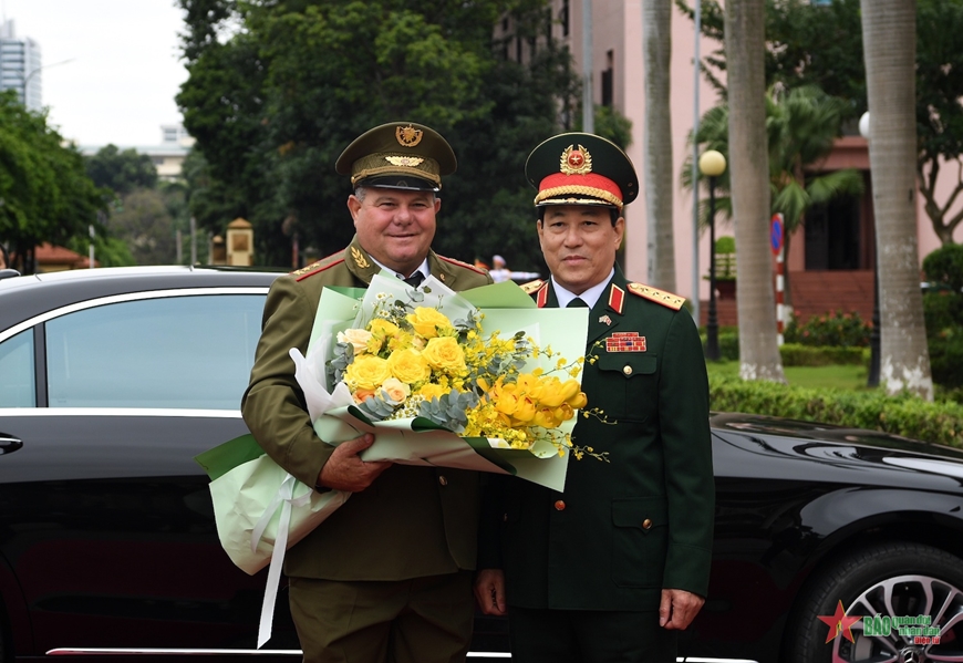 Đại tướng Lương Cường chủ trì lễ đón Chủ nhiệm Chính trị các Lực lượng vũ trang cách mạng Cuba