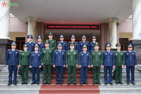 Đoàn đại biểu Cục Cảnh sát biển Trung Quốc thăm, làm việc với Bộ tư lệnh Vùng Cảnh sát biển 1