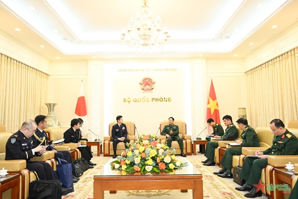 Thượng tướng Nguyễn Tân Cương ​tiếp​ Phó tham mưu trưởng Liên quân Nhật Bản