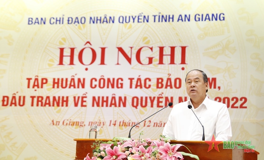 An Giang: Hội nghị tập huấn công tác bảo đảm, đấu tranh về nhân quyền năm 2022