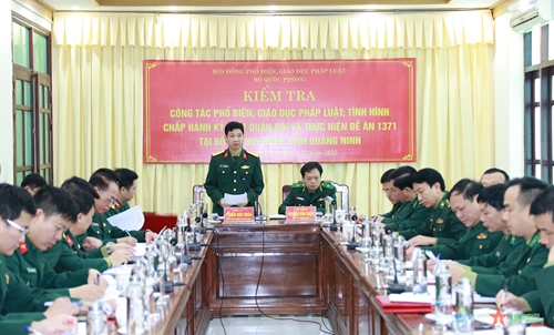 Hội đồng Phối hợp phổ biến, giáo dục pháp luật Bộ Quốc phòng kiểm tra công tác tại Bộ đội Biên phòng tỉnh Quảng Ninh