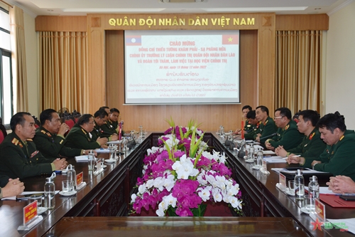 Học viện Chính trị và Trường Lý luận Chính trị QĐND Lào thúc đẩy hợp tác về giáo dục-đào tạo