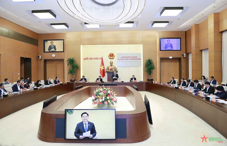 Đảng đoàn Quốc hội làm việc với Ban Thường vụ Thành ủy Thành phố Hồ Chí Minh
