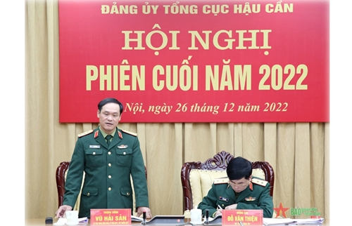 Thượng tướng Vũ Hải Sản dự, chỉ đạo Hội nghị Đảng ủy Tổng cục Hậu cần phiên cuối năm