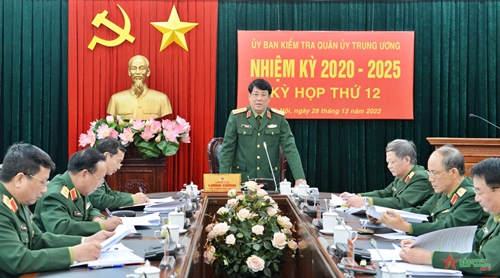 Đại tướng Lương Cường chủ trì kỳ họp thứ 12 của Ủy ban Kiểm tra Quân ủy Trung ương