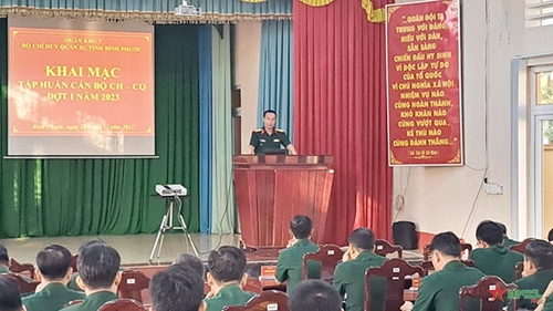 Bộ CHQS tỉnh Bình Phước tập huấn cán bộ chỉ huy - cơ quan năm 2023