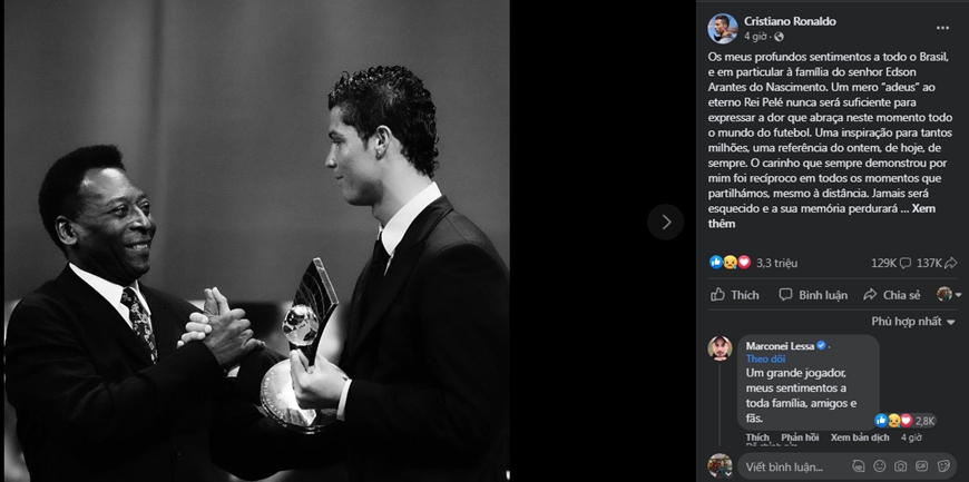 Messi, Ronaldo, Mbappe cùng nhiều ngôi sao bày tỏ tiếc thương Pele