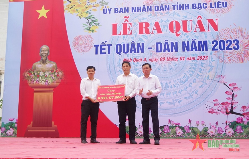 Bạc Liêu tổ chức Lễ ra quân thực hiện các hoạt động “Tết quân dân” năm 2023