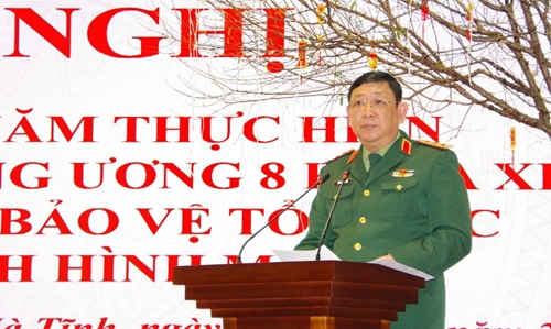 Thượng tướng Huỳnh Chiến Thắng dự Hội nghị tổng kết 10 năm thực hiện Nghị quyết Trung ương 8 tỉnh Hà Tĩnh