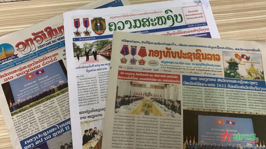 Truyền thông Lào phản ánh đậm nét chuyến thăm Lào của Thủ tướng Chính phủ Phạm Minh Chính