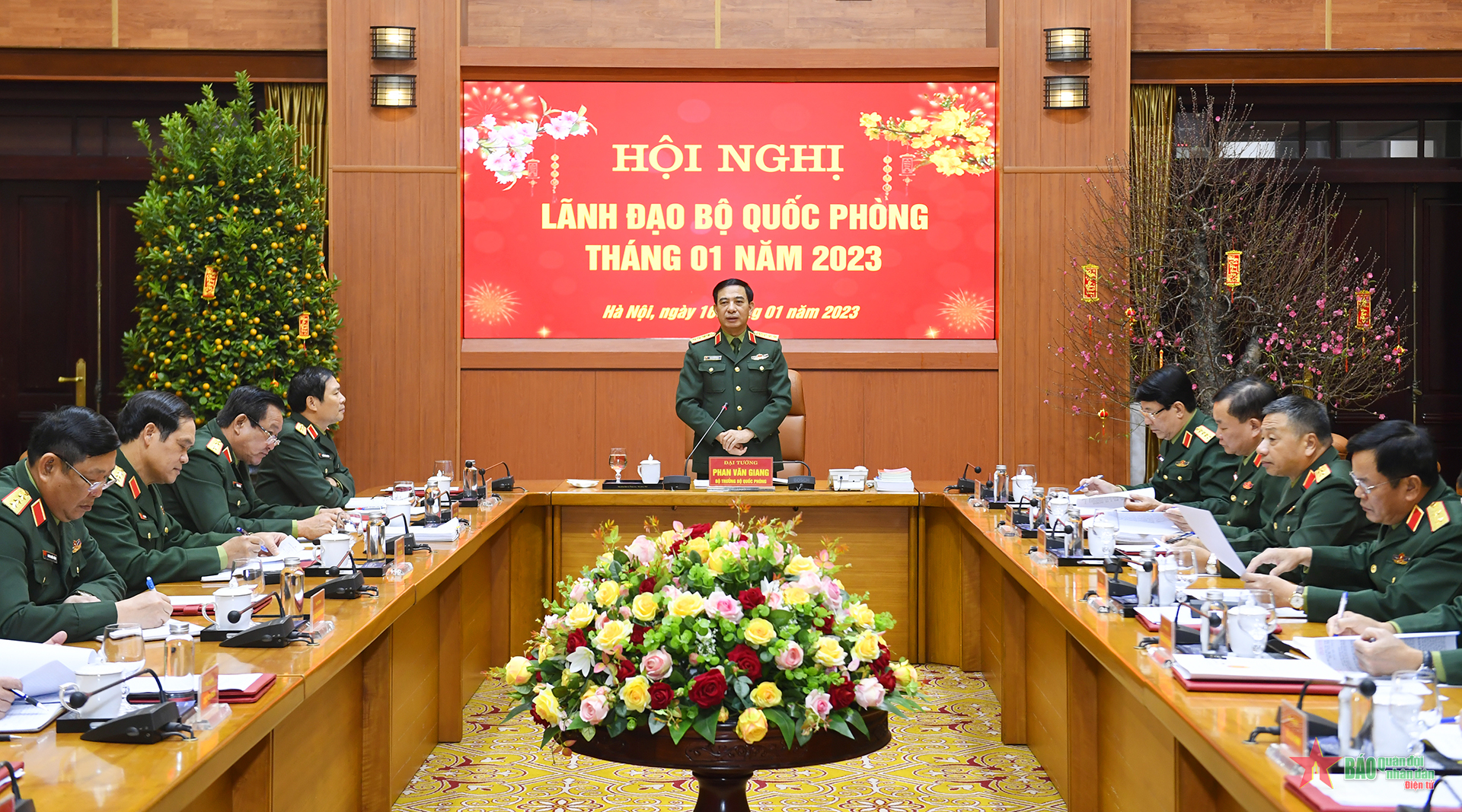 Đại tướng Phan Văn Giang chủ trì Hội nghị lãnh đạo Bộ Quốc phòng tháng 1 năm 2023