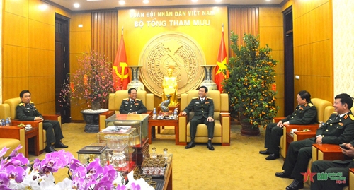 Tổng cục Chính trị Quân đội nhân dân Việt Nam thăm, chúc Tết Bộ Tổng Tham mưu Quân đội nhân dân Việt Nam