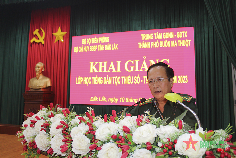 Bộ đội Biên phòng tỉnh Đắk Lắk khai giảng lớp học tiếng Ê Đê