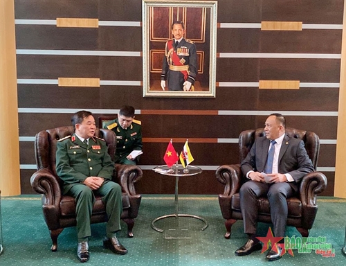 Thượng tướng Hoàng Xuân Chiến hội kiến với Thứ trưởng Bộ Quốc phòng Brunei 