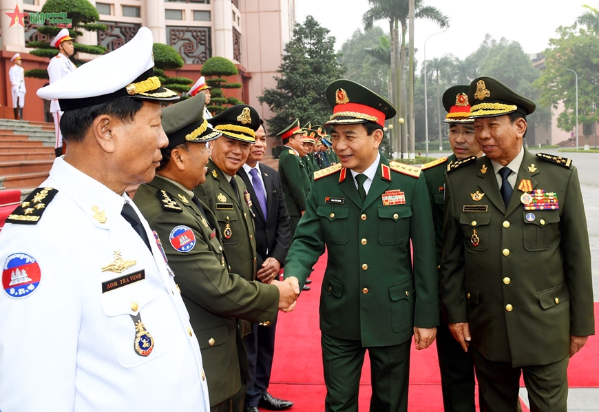 Đại tướng Phan Văn Giang chủ trì lễ đón Phó thủ tướng, Bộ trưởng Bộ Quốc phòng Campuchia