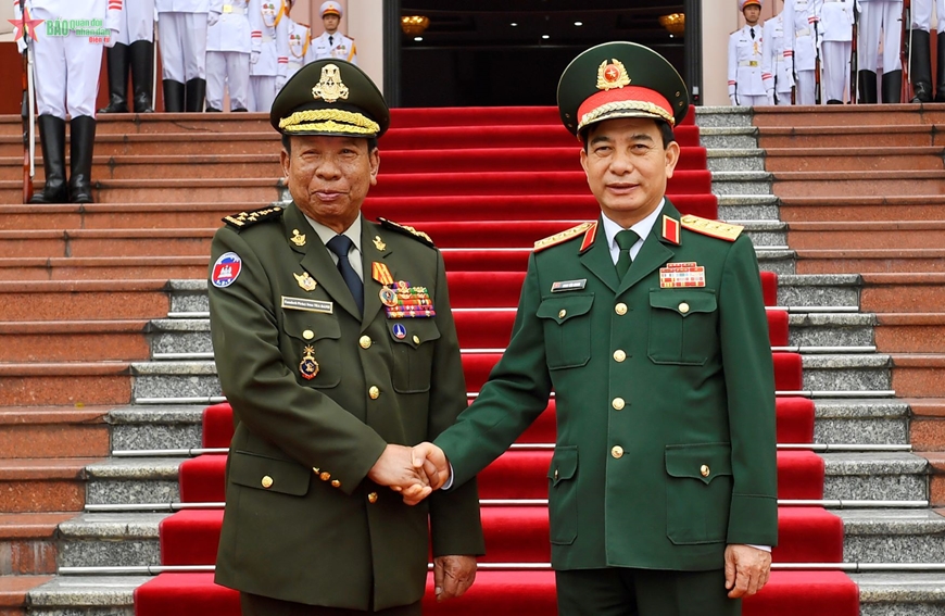 Đại tướng Phan Văn Giang chủ trì lễ đón Phó thủ tướng, Bộ trưởng Bộ Quốc phòng Campuchia